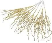 Vaguelly 10Pcs Glitter Christmas Leaves Artificial Decorative Ornaments for Holiday Crafts Wreaths and Photography Props Exquisite Simulation Leaf Decoration