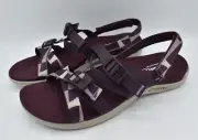 Merrell Womens Size 8 District 3 Burgundy Backstrap Web Sandals Shoes