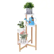 GREENYHAVEN 4 Tier Plant Shelf Stand Bamboo Plant Pot Holder Tall Flower Stand Rack
