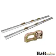 (2XTracks + 6X Double Stud) 1M Sloped Edges Anchor Track Tie Down Point Rail