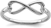 [JewelryWeb] 925 Sterling Silver Polished Infinity Love Heart Ring Statement-Ring for Women