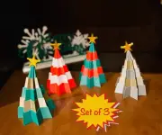 SET OF 3 Pop Up Christmas Tree Decoration Collapsible Fidget Toy Desk Decor