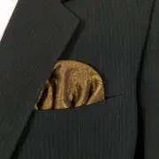 NEW - Men's 100% Jacquard Silk Bronze Pre-Folded Pocket Square Insert