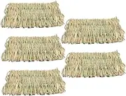 GANAZONO 5pcs Summer Little Pet Pad Woven Grass Mat for Small Animals Sleeping Mat for Guinea Pig Parrot Chinchilla and More Natural Chewing Fun Safe and Comfortable
