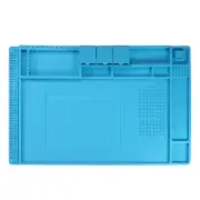 Soldering Mat 17.7"x11.8" Silicone Magnetic Electronics Work Mat, Blue