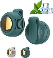 Portable Silent Mini Bladeless Electric Fan, 2025 Upgrade Clip On Mini Fan for Shirt Waist Neck, 3 Speeds Wearable Fan for Outdoor Hiking Camping Travel Workout Green