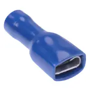 25 x 6.3mm Blue Female Insulated Double Crimp Connector Terminal