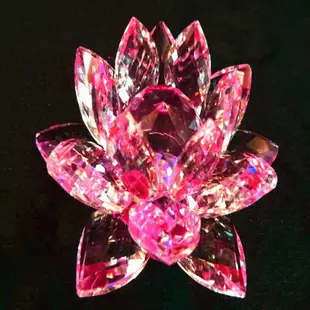 NO.112LS七彩奧地利水晶蓮花擺件一朵(加持)「 11.2x5.5CM+送招財符」【Ruby工作坊】紅磨坊晶玉設計