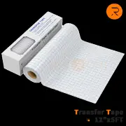 Clear Vinyl Transfer Tape Roll 12" x 5 Ft, Blue