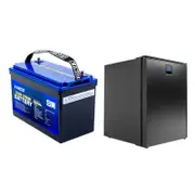 Kings Stayzcool 85L Fridge Freezer -12V/24V -Upright + 12V 120Ah Deep Cycle Lithium LiFePO4 Battery