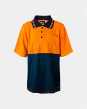 WorkCraft Kids&#039; Hi Vis Two Tone Short Sleeve Polo