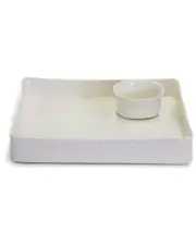 Two's Company 2pc Basket Weave Serving Platter & Bowl Set