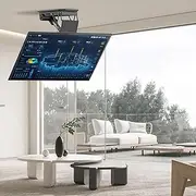 Universal TV Cabinet Ceiling TV Bracket - 0-85° Downward Flip TV Bracket Motorised TV Bracket Motorised TV Ceiling Bracket with Remote and On/Off Control Motorised TV Lifter