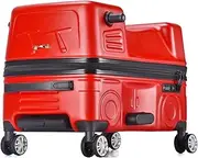 [Habrur] Checked Luggage Carry On Luggage Creative Riding Suitcases Portable Luggage Boys and Girls Travel Hard Suitcase Luggage Suitcase (Color : Red, Size : 20inch)