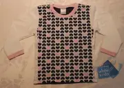 GIRLS WHITE SODA LONG SLEEVE RASH TOP SWIMWEAR NAVY HEARTS 0 4 6 7 8 RRP$42.95