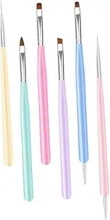 ARTSEWPLY 6Pcs Nail Art Pen Dual Headed Macaron Design Manicure Tool for DIY Nail Art Lightweight Durable Brush for Professional Home Use Painting