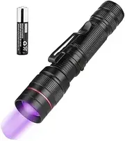Vagocom LED Blacklight Ultraviolet Flashlight, 3 Modes Zoomable Black Light 395nm UV Flash Light Detector for Dog Cat Pet Urine,Dry Stains,Work with Pet Odor Eliminator(1 Pack,Black,Battery Included)