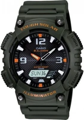 Casio AQ-S810W-3A Tough Solar World Time Sports Green Resin Men's Watch