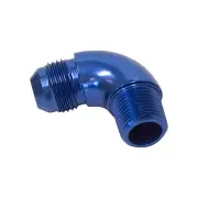 Aeroflow 90 Degree NPT To AN Full Flow Adapter 1/2" To -8 AN Blue
