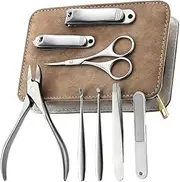 Ipetboom 1 Set Stainless Steel Manicure with PU Storage Bag Professional Nail Clippers and Grooming Tools for Fingernails Toenails Easy to Carry and Store