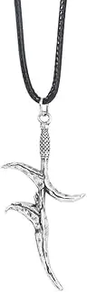 [MYTHATOM] Popular Game Elden Ring Weapon Black Knife Model Alloy Pendant Necklace Fans Peripheral Accessories, Medium, Zinc, No Gemstone, Medium, Zinc, No Gemstone