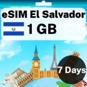 eSIM El Salvador - 1 GB - 7 Days - Travel eSIM | QR code activation