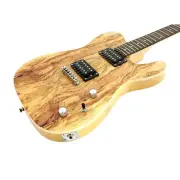 Haze Solid Body Electric Guitar,Spalted Maple Veneer,H-H+Free Bag |HSTL 19210|