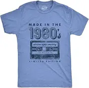 [Crazy Dog T-shirts] Mens Made in The 1980s Tshirt Funny Retro Cassette Tape Music Graphic Tee