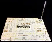 Wedding Memories & Guest Signature Book 26.2cm x 17.5cm Hard Cover w Pen TSK NEW