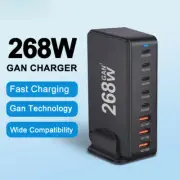 268W charger Multi USB Charging Station 8 Port Hub Type C 100w PD Fast Charging