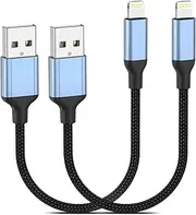 Sailift 6 Inch MFi Certified 0.5ft USB A to Lightning Cable 2 Pack Fast Charging Braided Short iPhone Charger Cord for iPhone 14/13/12/11 Pro/XS/XR/X/8/7/6/Plus/iPad