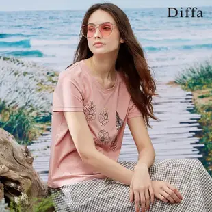 【Diffa】花卉印花上衣-女