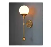 Mid Century Elegant Globe TRUMPET Wall Sconce White Handmade Modern Brass Lamp