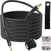 15m/49.2Ft Pressure Washer Drain Pipe Hose Cleaning Kit for Karcher K1/K2/K3/K4/K5/K6/K7, with Nozzle Adapter, Unclog Needles and Tie
