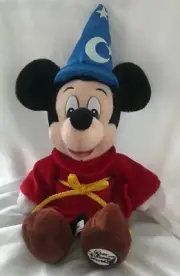 Walt Disney World 14” Sorcer Mickey From Fantasia Mickey Mouse Bean Bag Plush