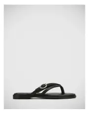 [Wittner] Esma Reptile Embossed Leather Thong in Black