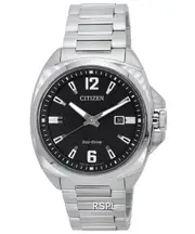 Citizen Endicott Stainless Steel Black Dial Eco-Drive AW1720-51E 100M Mens Watch