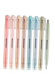 Dual Tip Bible Highlighters and Pens No Bleed, 8 Pack Assorted Colors Earthy