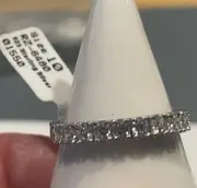 FREE SHIPPING Sterling silver 9 stone brilliant white topaz journey ring size 10