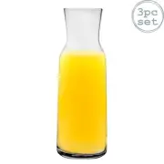 3x Aquaria Glass Water Carafe Decanter Jug Water Wine Iced Tea 1.2L