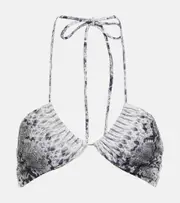 [Norma Kamali] Norma Kamali Jason printed bandeau bikini top AU 8 multicoloured
