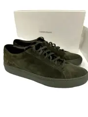 NWB $379 MSRP Common Projects Olive Green Low-top lace up Achilles Suede Sneaker