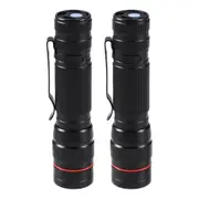 LED Tactical Flashlight USB Rechargeable Super Bright Torch Lamp Light - 2 Packs