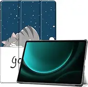 [YKNIUFLY] Case for Samsung Galaxy Tab S9 FE Plus, PU Slim Cover, with Auto Sleep/Wake up Hard Trifold Stand Cover, Case for Samsung Galaxy Tab S9 FE Plus.(Lazy Cat)