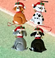 4 Dog Ornaments - Dalmatian Weimaraner Labrador Spaniel Boxer Pug Cake Topper