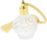 BIUDECO Refillable Glass Perfume Bottle Vintage Style with Long Tassels for Storing Fragrance Lotion Essential Oils Elegant Design for Bathroom and Vanity Table Display