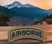Brown Black 101st Airborne Division Tab Patch VELCRO® BRAND Hook Side Only