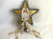 Bethany Lowe 8” STAR w/ANGEL & Ribbons Christmas TREE TOPPER