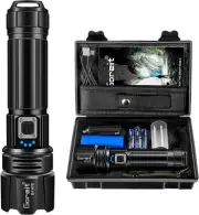Goreit Flashlight High Lumens Rechargeable, 990,000 Lumen Led Black