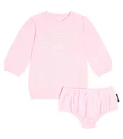 [Balmain Kids] Balmain Kids Baby logo cotton dress and bloomers set M 9 pink